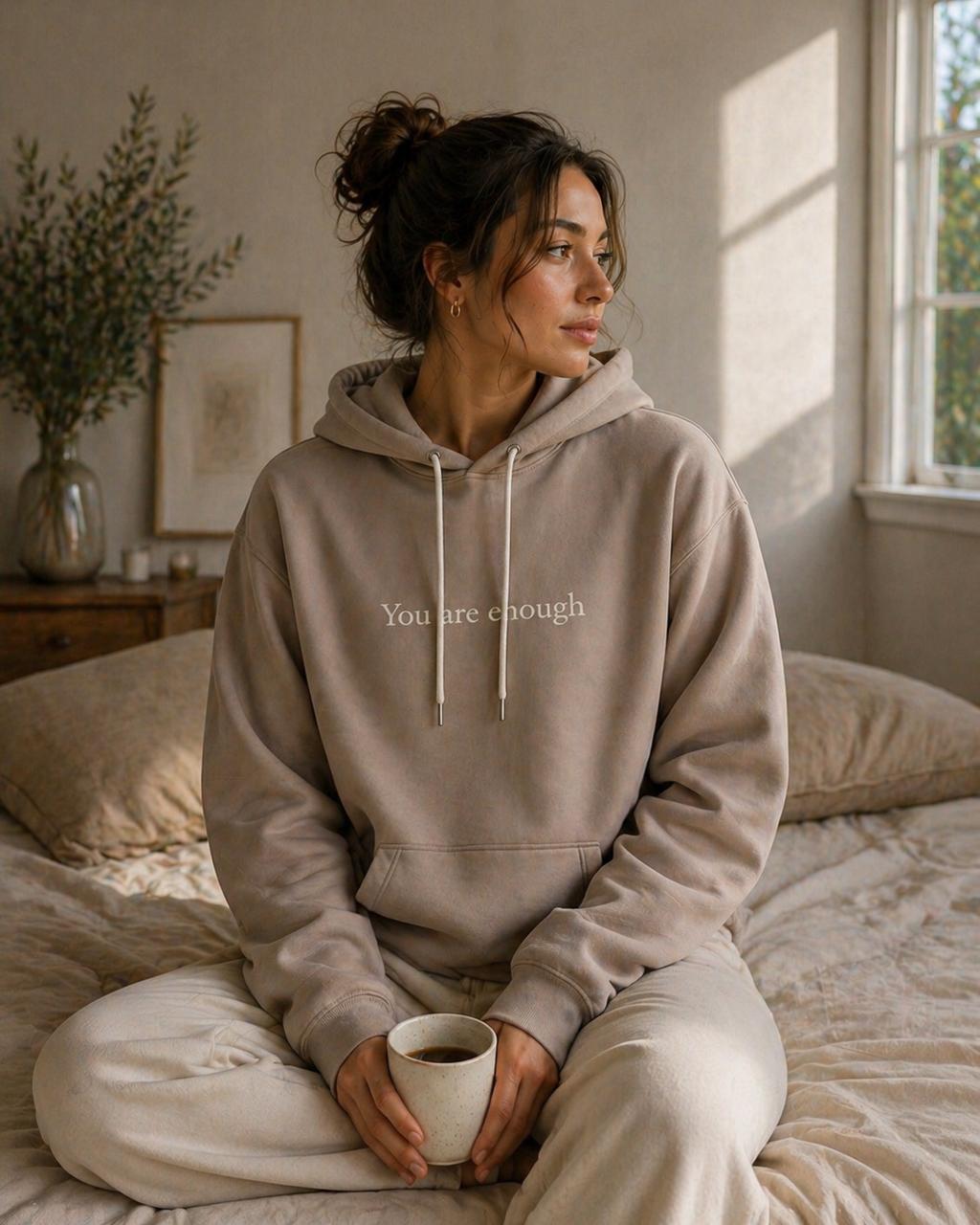 You Are Enough Hoodie – Mental Health & Self Love Message | The World Is Better With You Hoodie